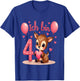 Children's Cute Deer I Am 4 Children's Birthday 4th Birthday Girl , black T-Shirt - T-Shirt | Royal