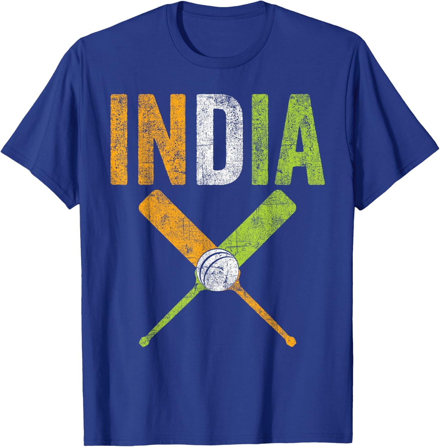 Vintage Indian flag of India Cricket player, fan, cricketer T-Shirt - T-Shirt | Royal