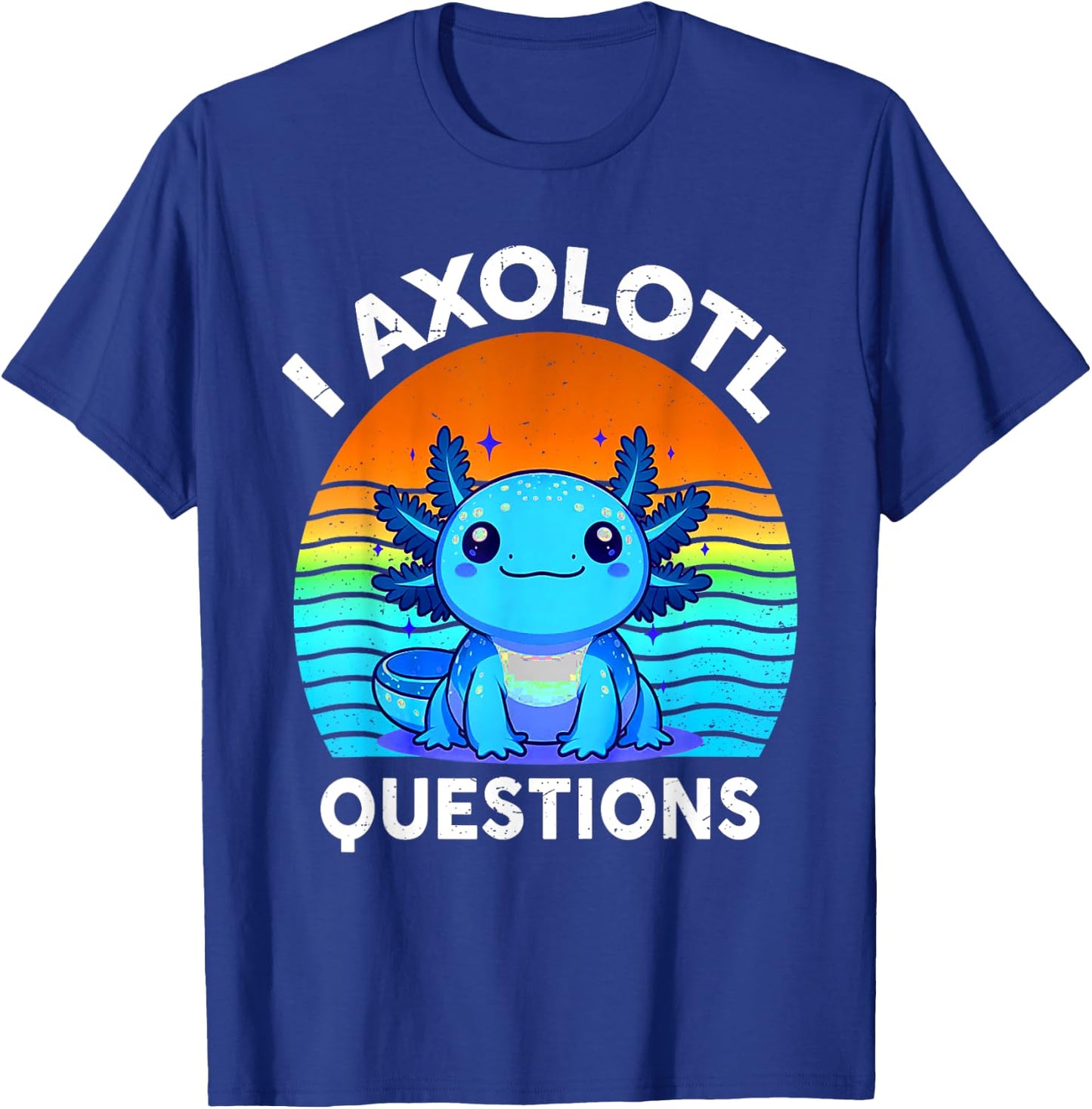 Kids Funny I Axolotl Questions Retro Cute Toddler Boy Girl T-Shirt - T-Shirt | Royal