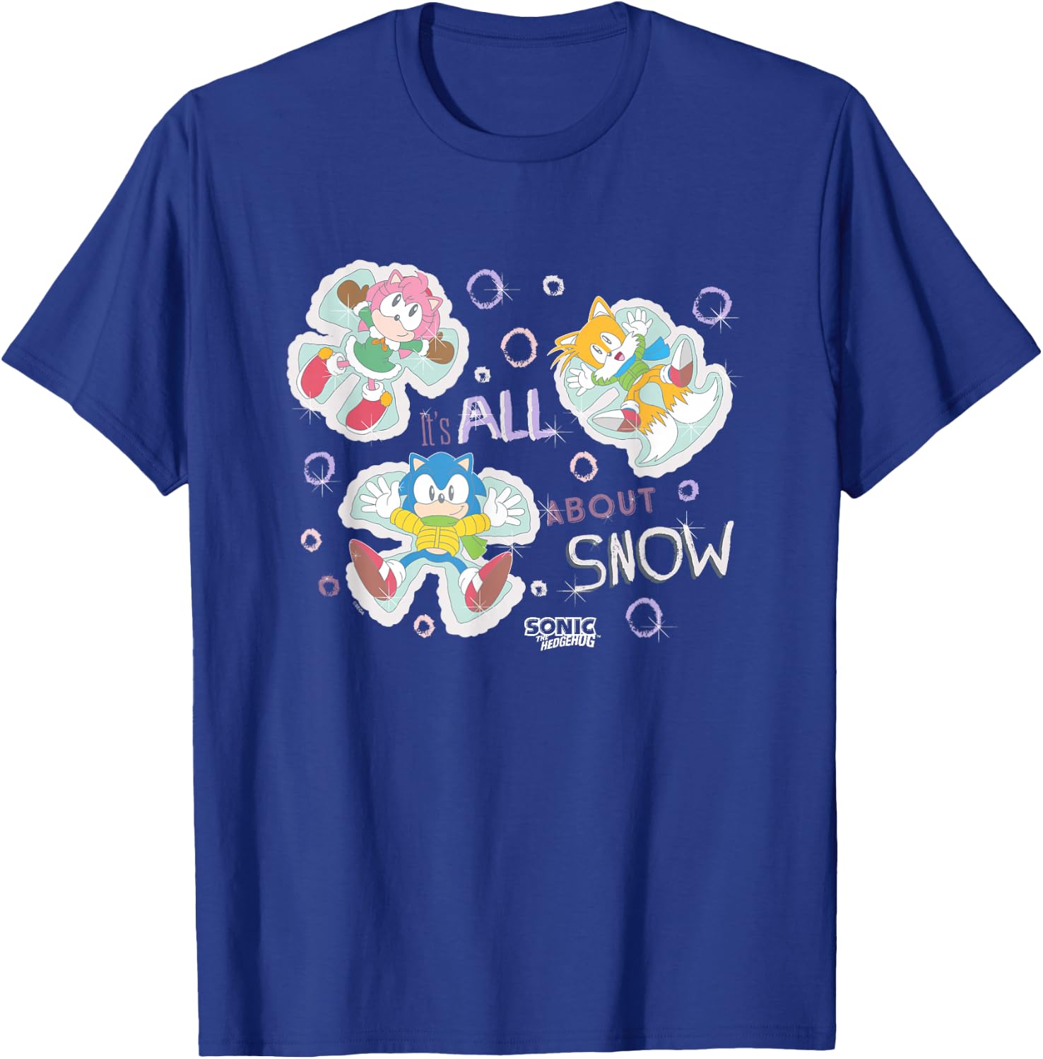 Sonic The Hedgehog Christmas It's All About Snow Vintage T-Shirt - T-Shirt | Royal