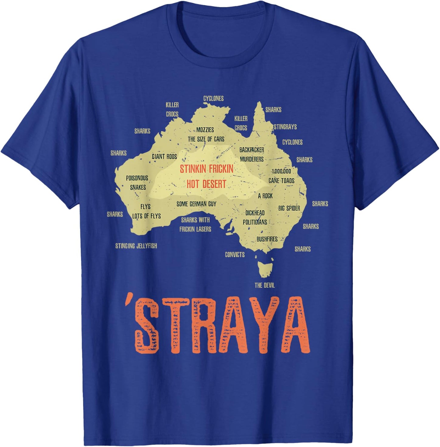 Retro Australia Day Australia Map Outback Australian T-Shirt - T-Shirt | Royal