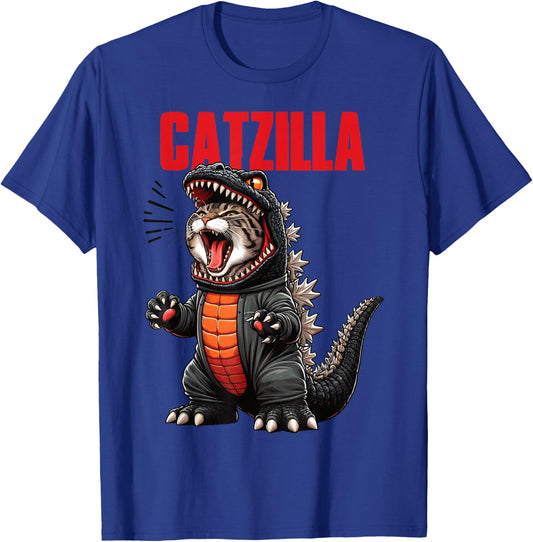 Cute Kitty Catzilla for Cat Moms & Dads T-Shirt - T-Shirt | Royal