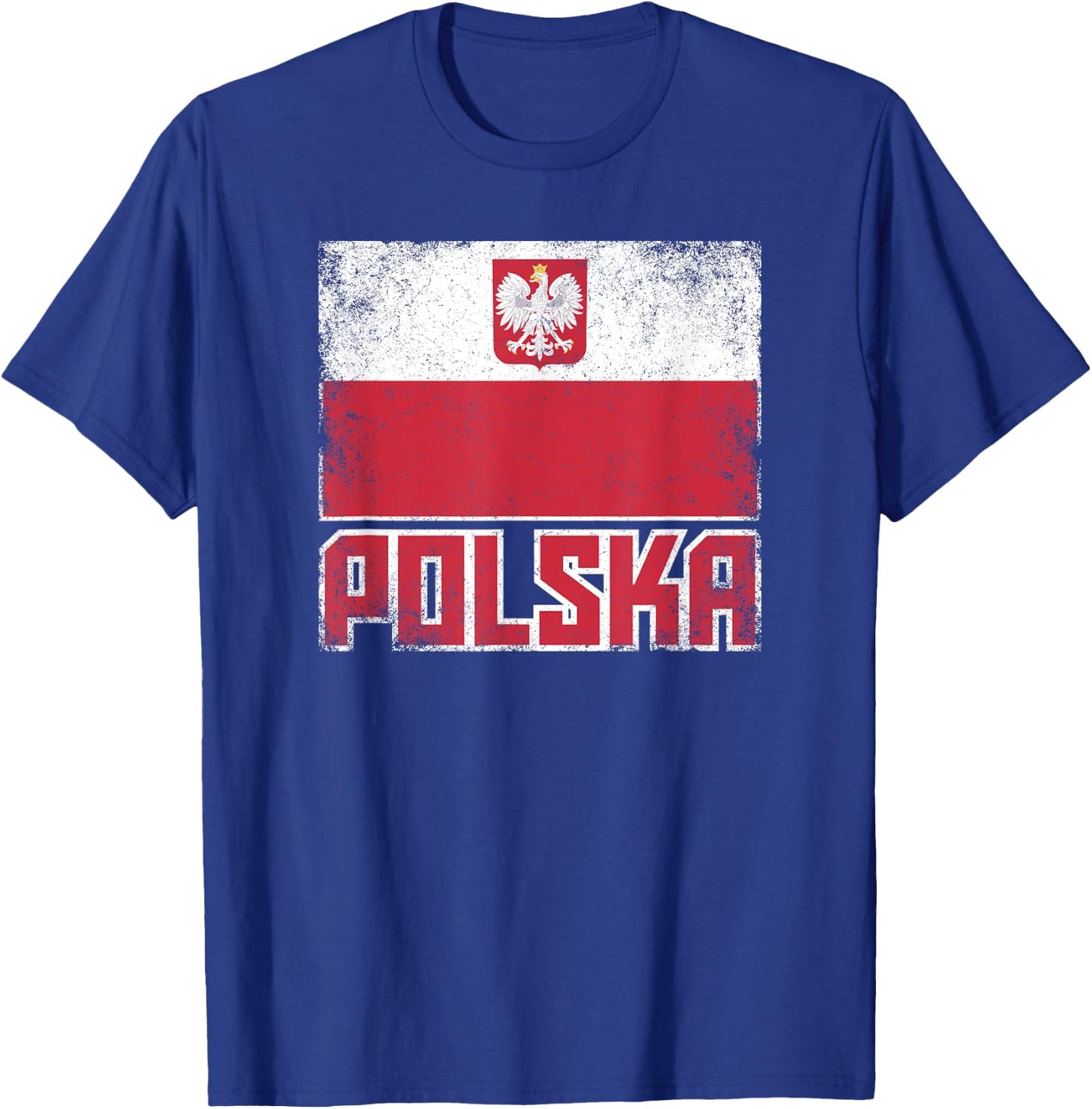 Polska Poland Flag Vintage Retro Country Polish Pride T-Shirt - T-Shirt | Royal