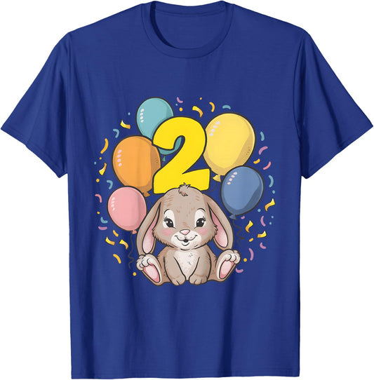 Kids 2nd Birthday Children's Birthday Rabbit T-Shirt - T-Shirt | Royal