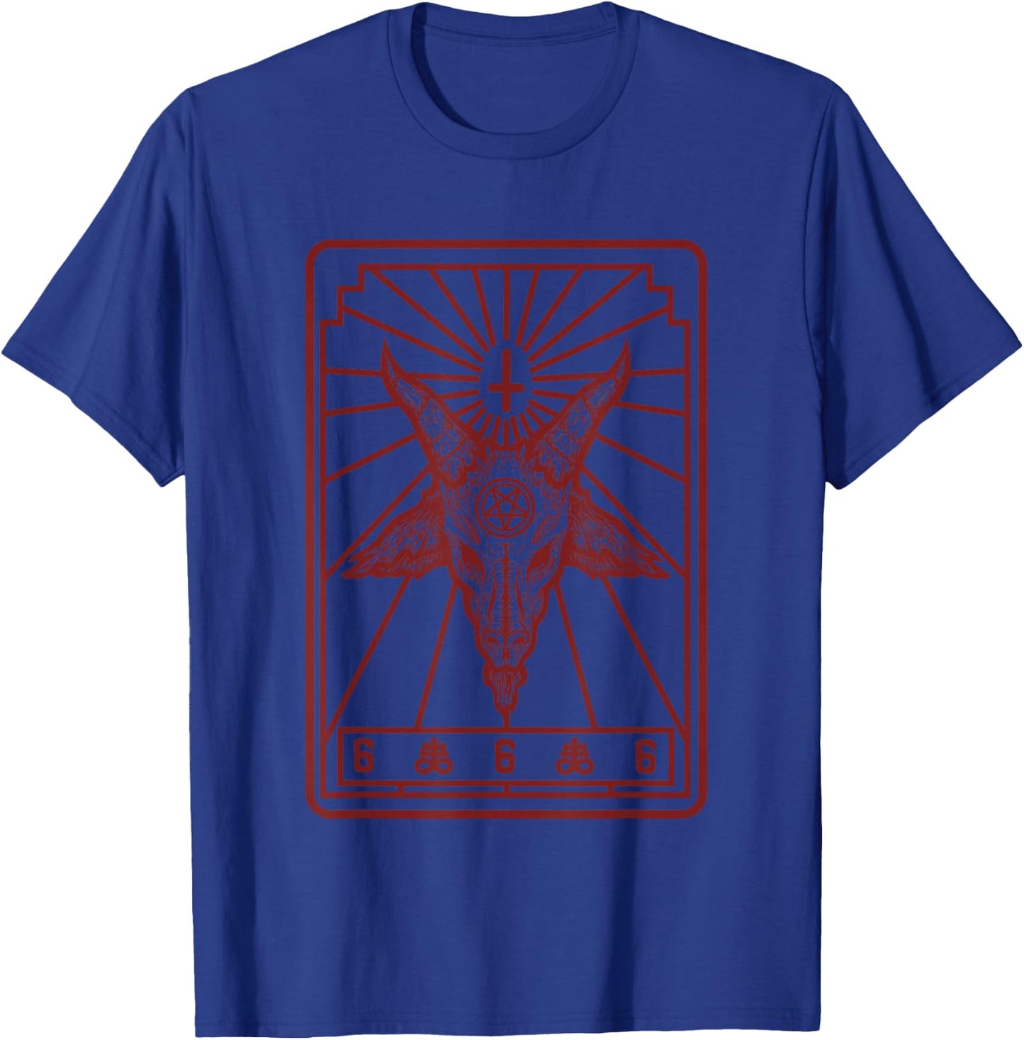 Baphomet Tarot Inverted Cross Goat Pentagram Leviathan Cross T-Shirt - T-Shirt | Royal