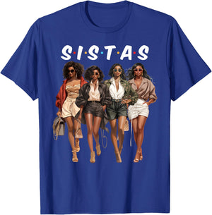 Sistas Afro Women Together African American Women Girls Trip T-Shirt - T-Shirt | Royal