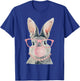GLAM Funny BUNNY Wear Glasses Bead T-Shirt - T-Shirt | Royal