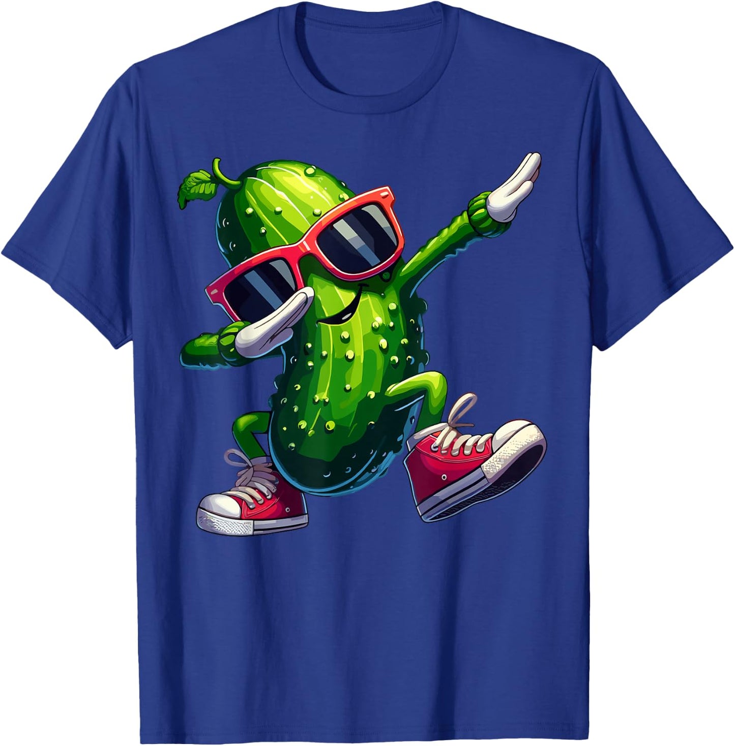 Pickle Dabbing Funny Sunglass Cucumber Boys Girls Kids T-Shirt - T-Shirt | Royal