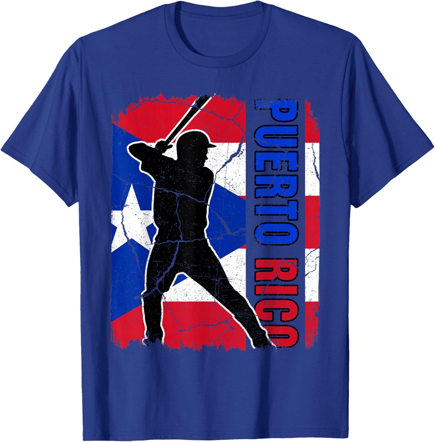 Puerto Rican Baseball Player Puerto Rico Flag Baseball Fans T-Shirt - T-Shirt | Royal