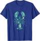 Teal Blue Lobster Sea Animal Silhouette Marine Life Vintage T-Shirt - T-Shirt | Royal