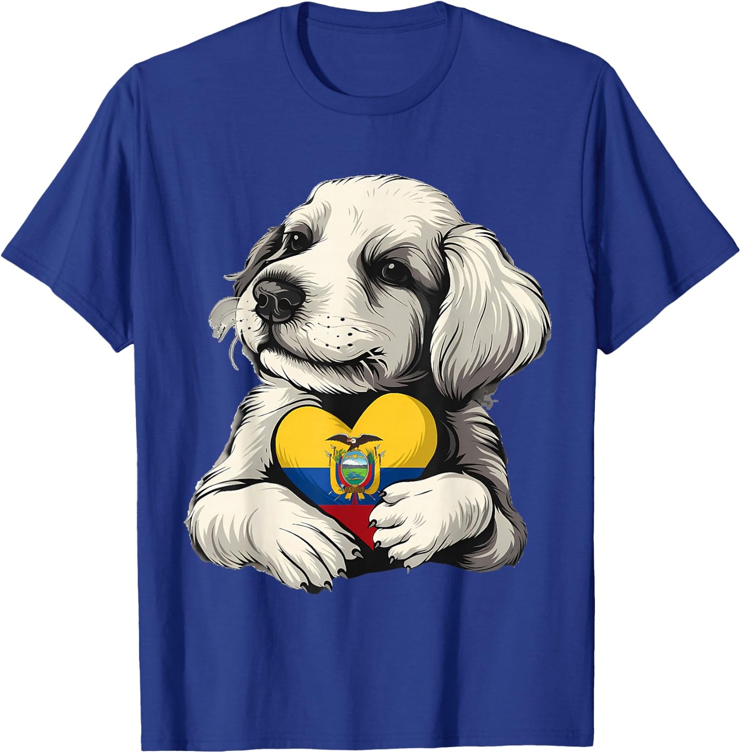 Ecuador Flag Dog Ecuadorian Roots T-Shirt - T-Shirt | Royal