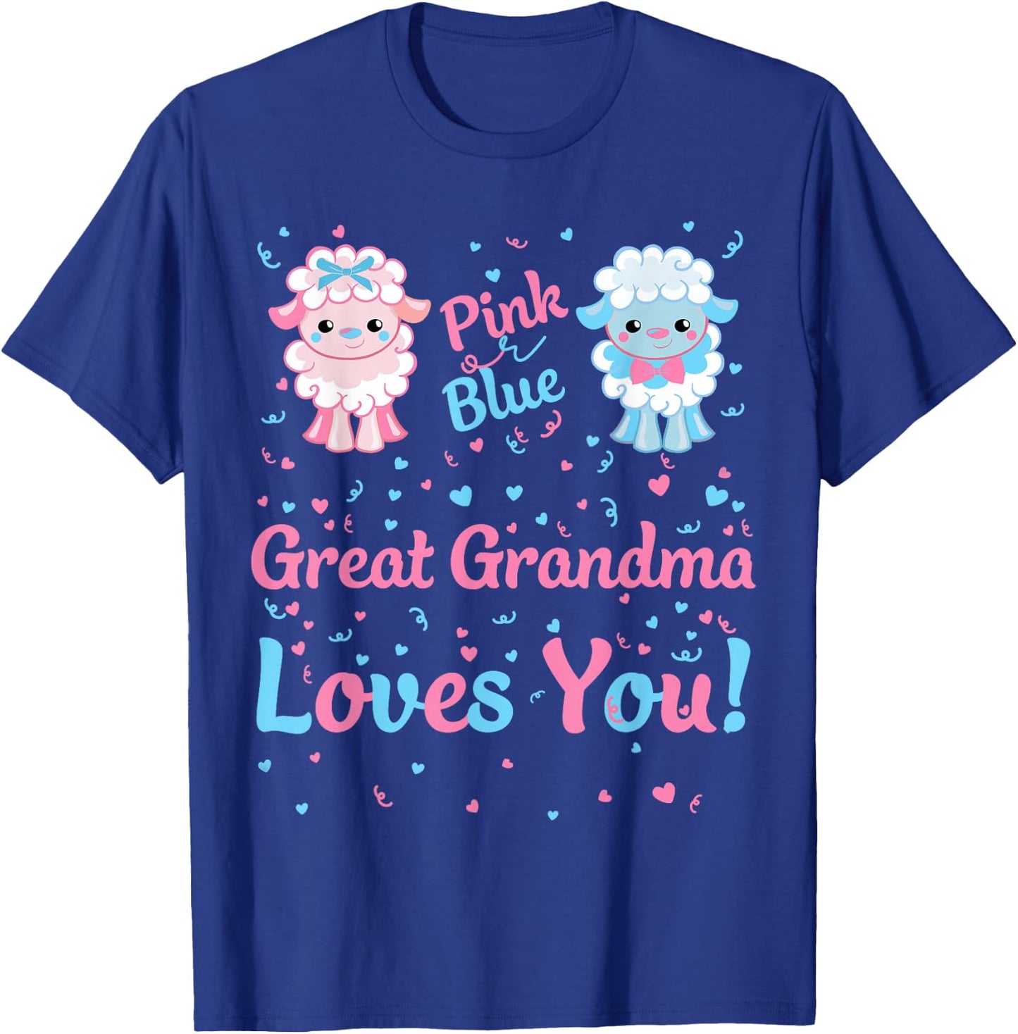 Great Grandma Gender Reveal Pink or Blue Sheep for Family T-Shirt - T-Shirt | Royal