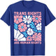Trans Rights are Human Rights Floral Transgender LGBTQ Pride T-Shirt - T-Shirt | Royal
