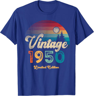 Vintage 1950 Limited Edition Sunset 75th Anniversary T-Shirt - T-Shirt | Royal