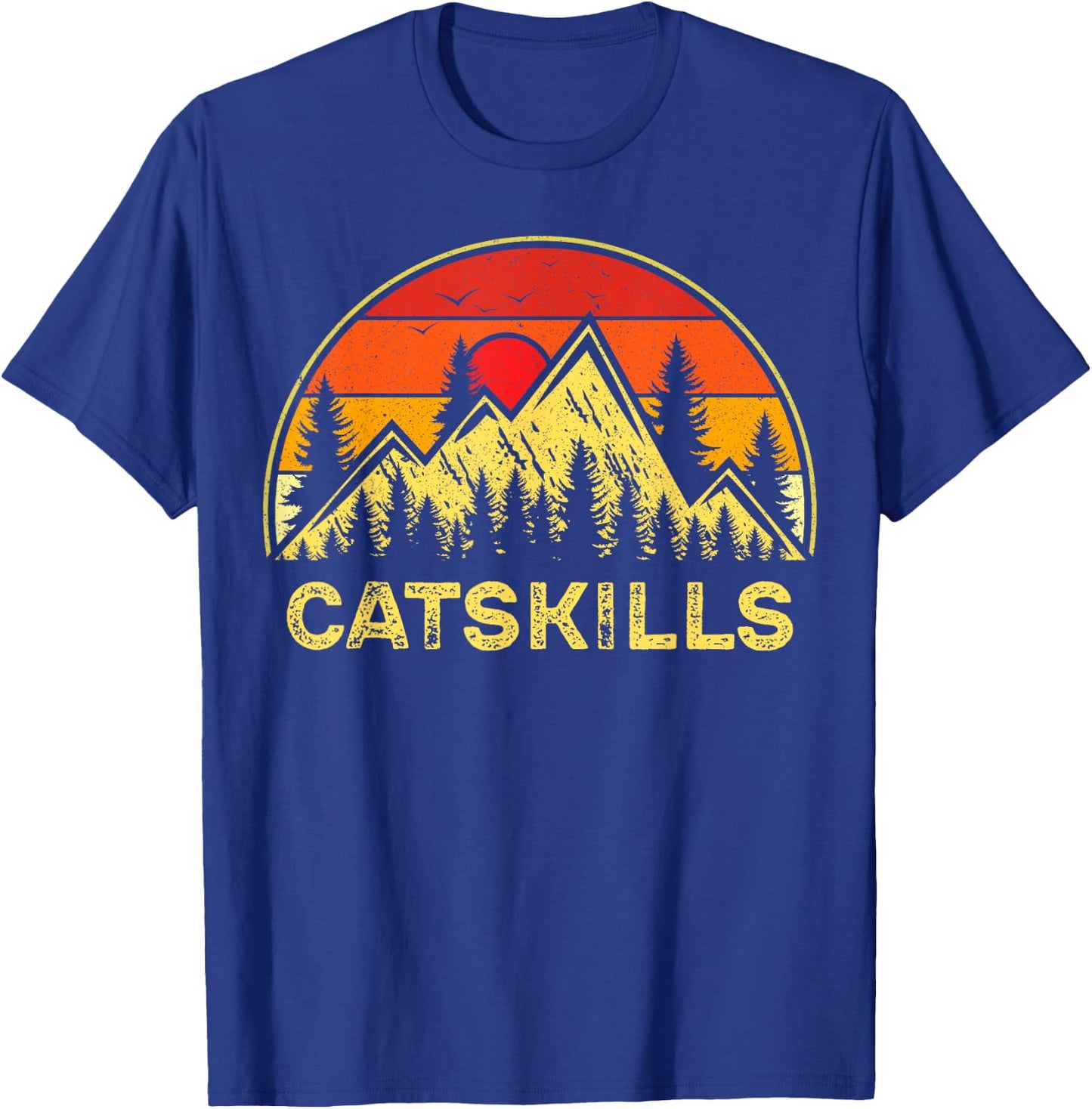 Vintage Catskills New York Mountains Nature Hiking Souvenir T-Shirt - T-Shirt | Royal