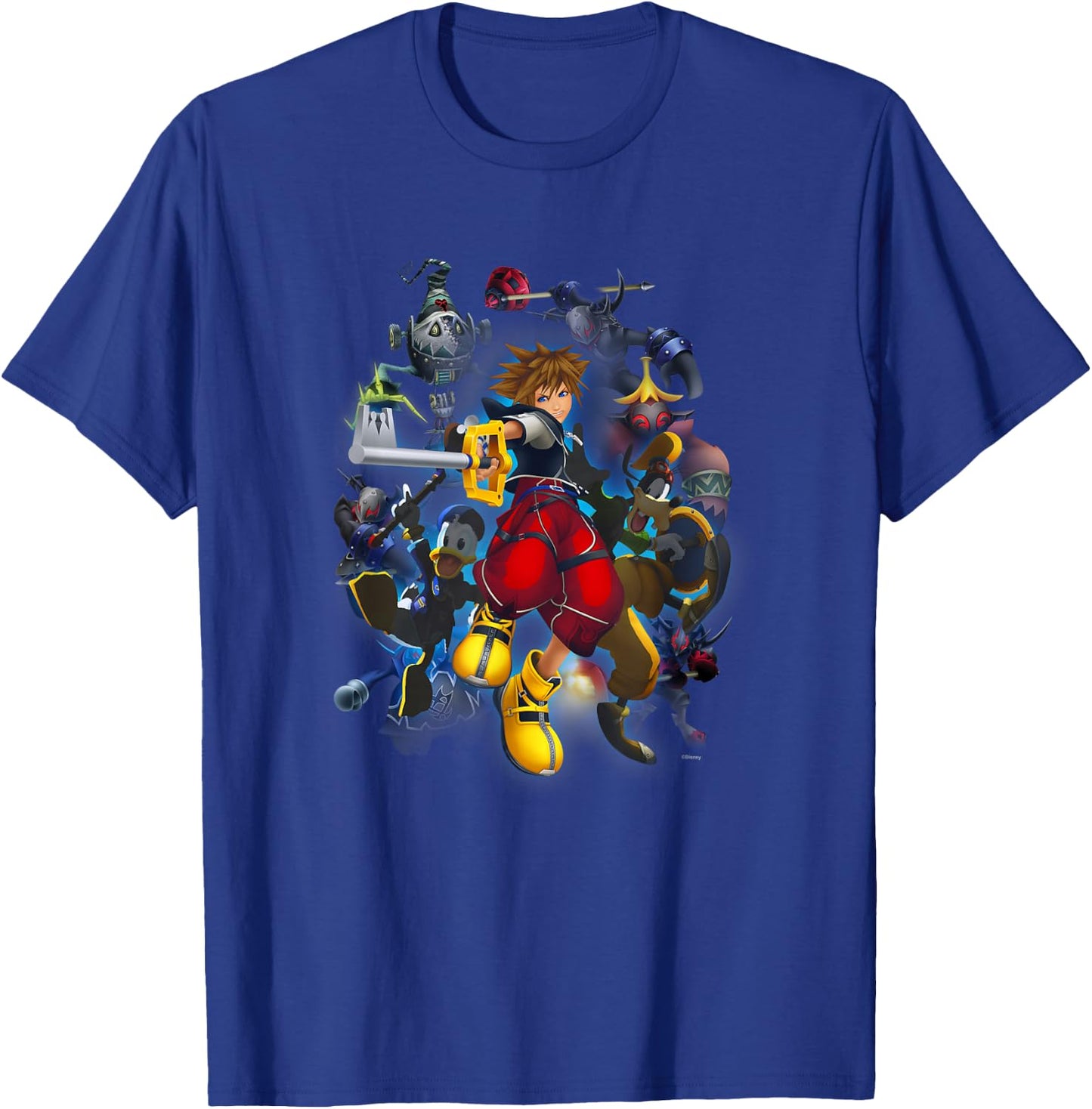 Disney Kingdom Hearts Sora Surrounded Vintage Hero Poster T-Shirt - T-Shirt | Royal