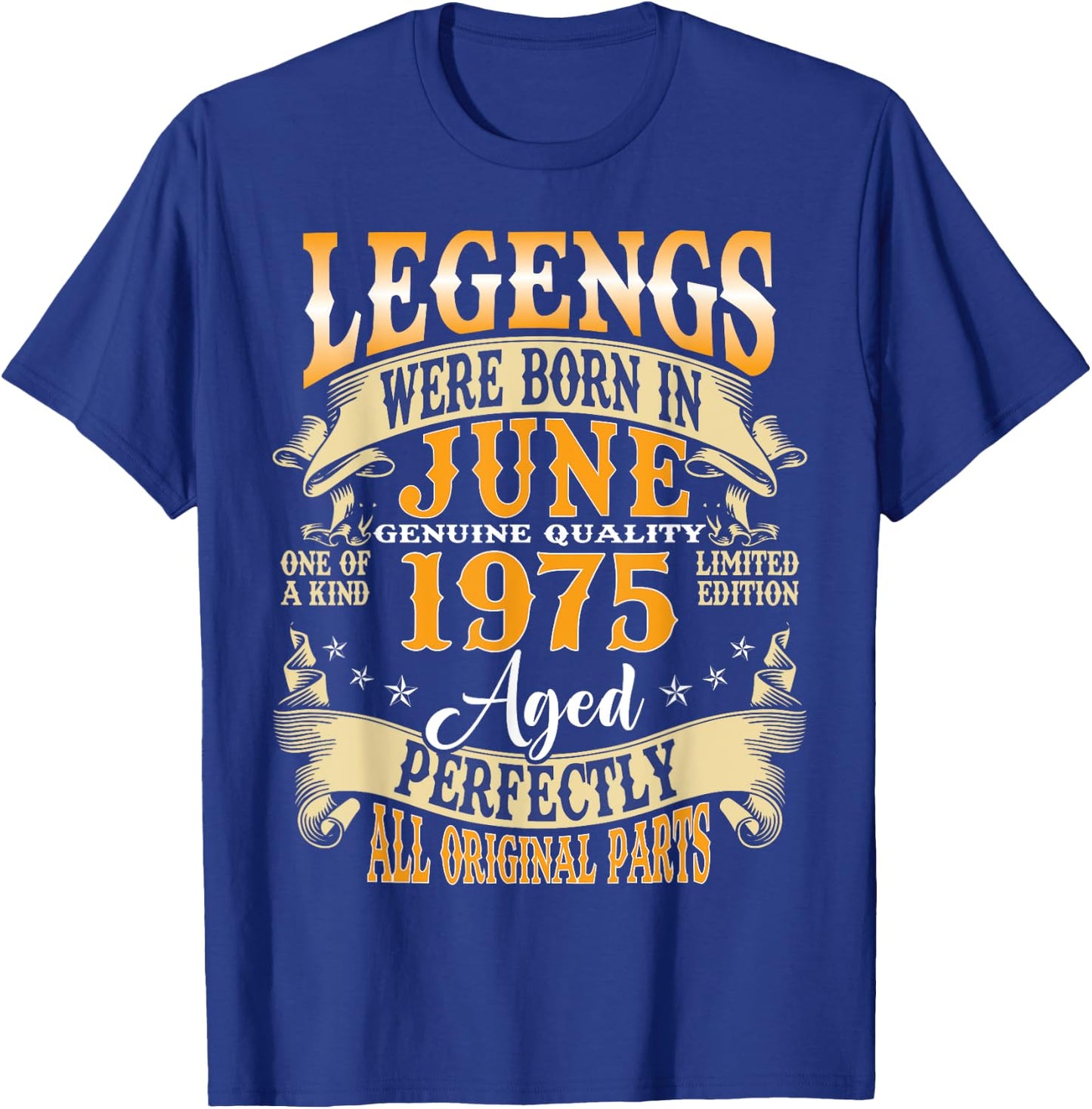 Legends Were Born in June 1975 Vintage 50th Birthday Men Dad T-Shirt - T-Shirt | Royal