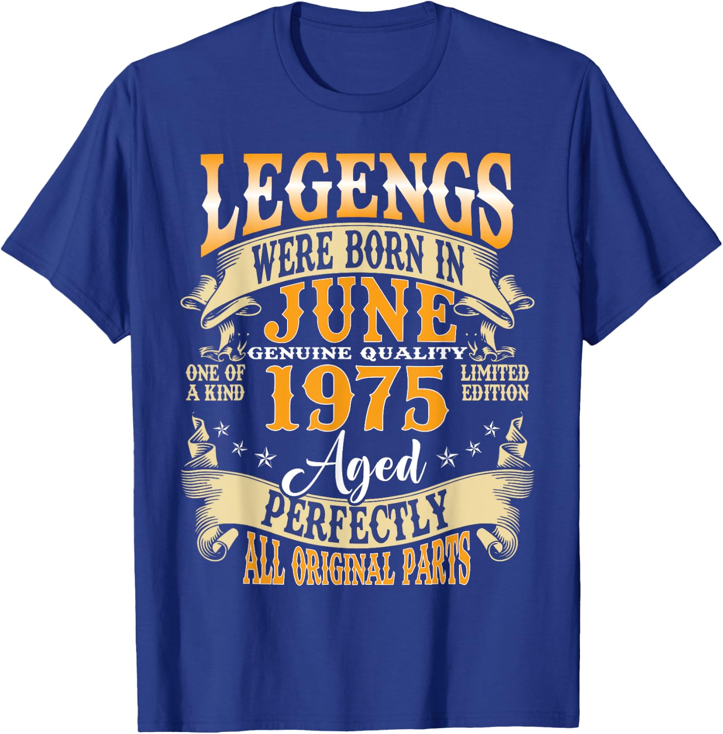 Legends Were Born in June 1975 Vintage 50th Birthday Men Dad T-Shirt - T-Shirt | Royal