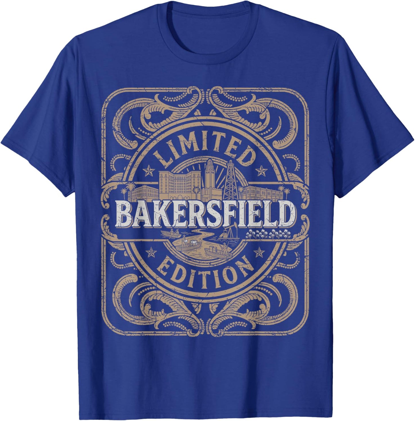Bakersfield Vintage Bakersfield California T-Shirt - T-Shirt | Royal