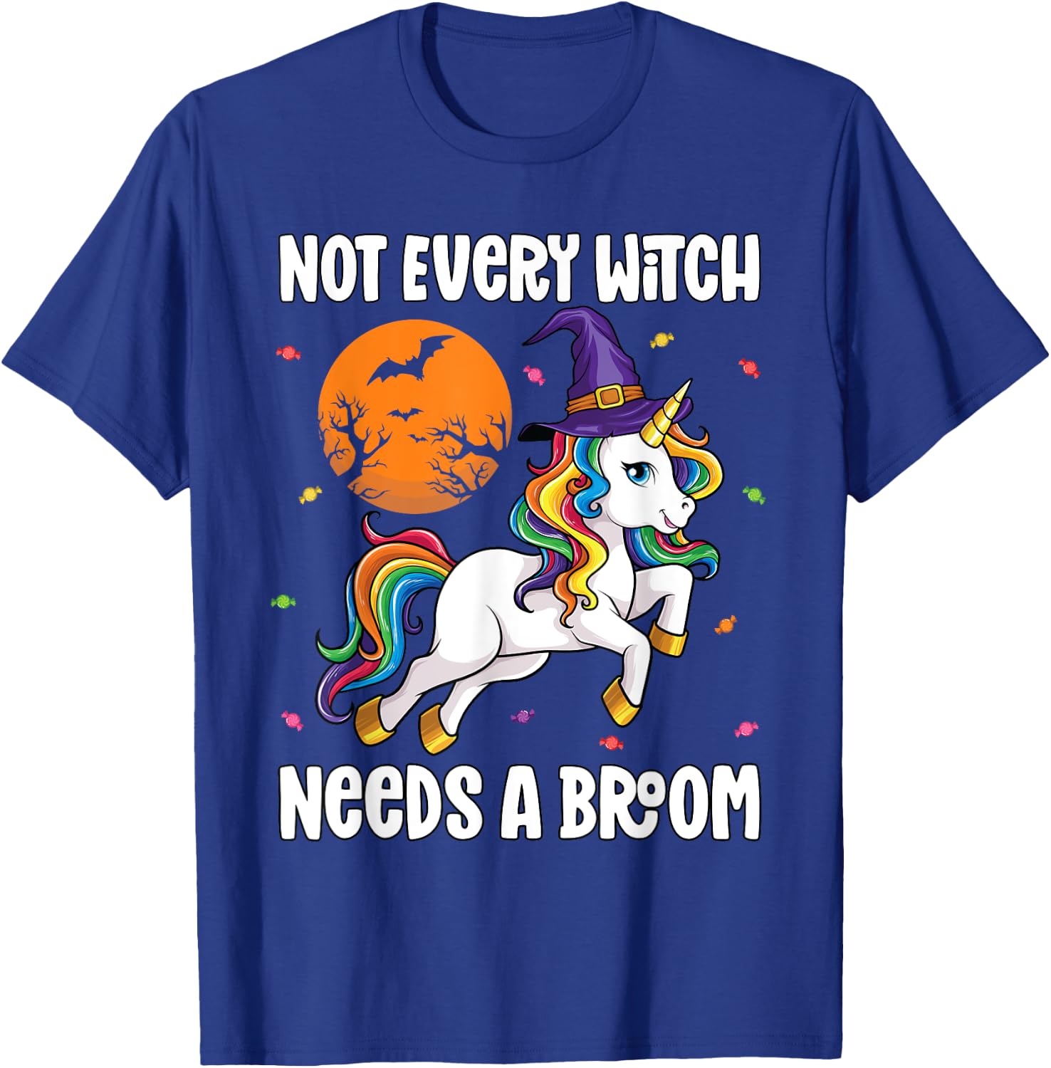 Halloween Unicorn Shirt Girls Women Witchy Unicorn Halloween T-Shirt - T-Shirt | Royal