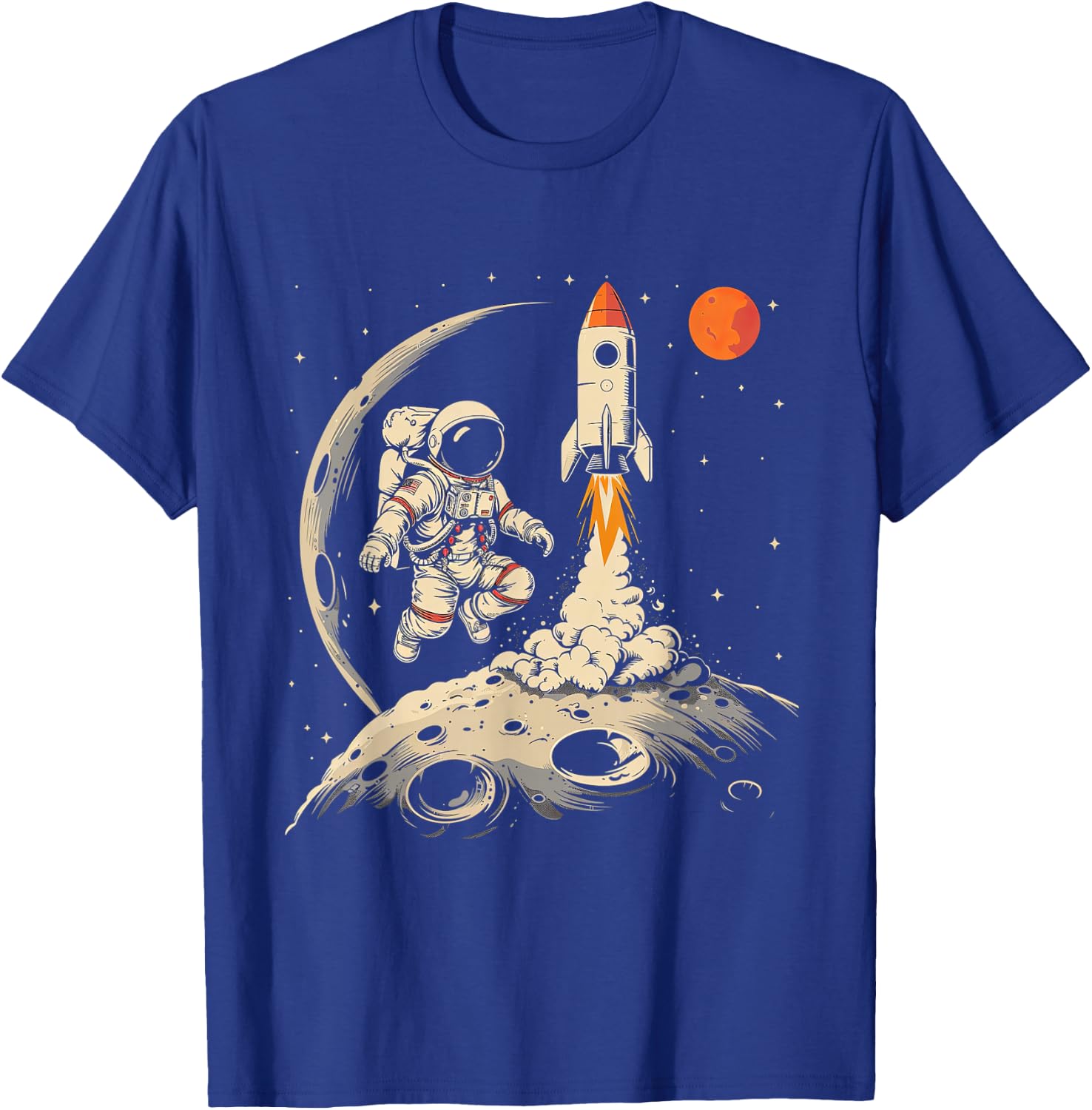 Weltraum Rakete und Astronaut Raumschiff Kinder T-Shirt - T-Shirt | Royal