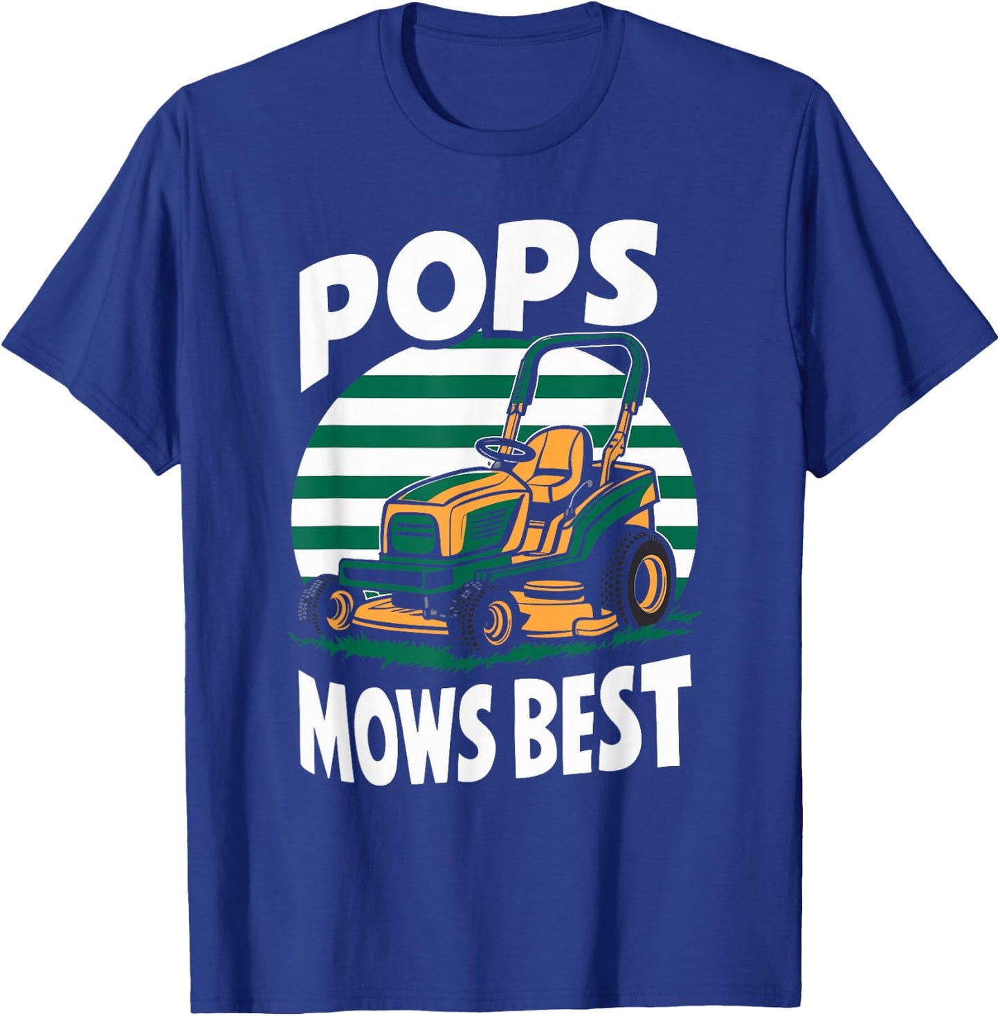 Pops Mows Best Lawn Care Pops Humor T-Shirt - T-Shirt | Royal