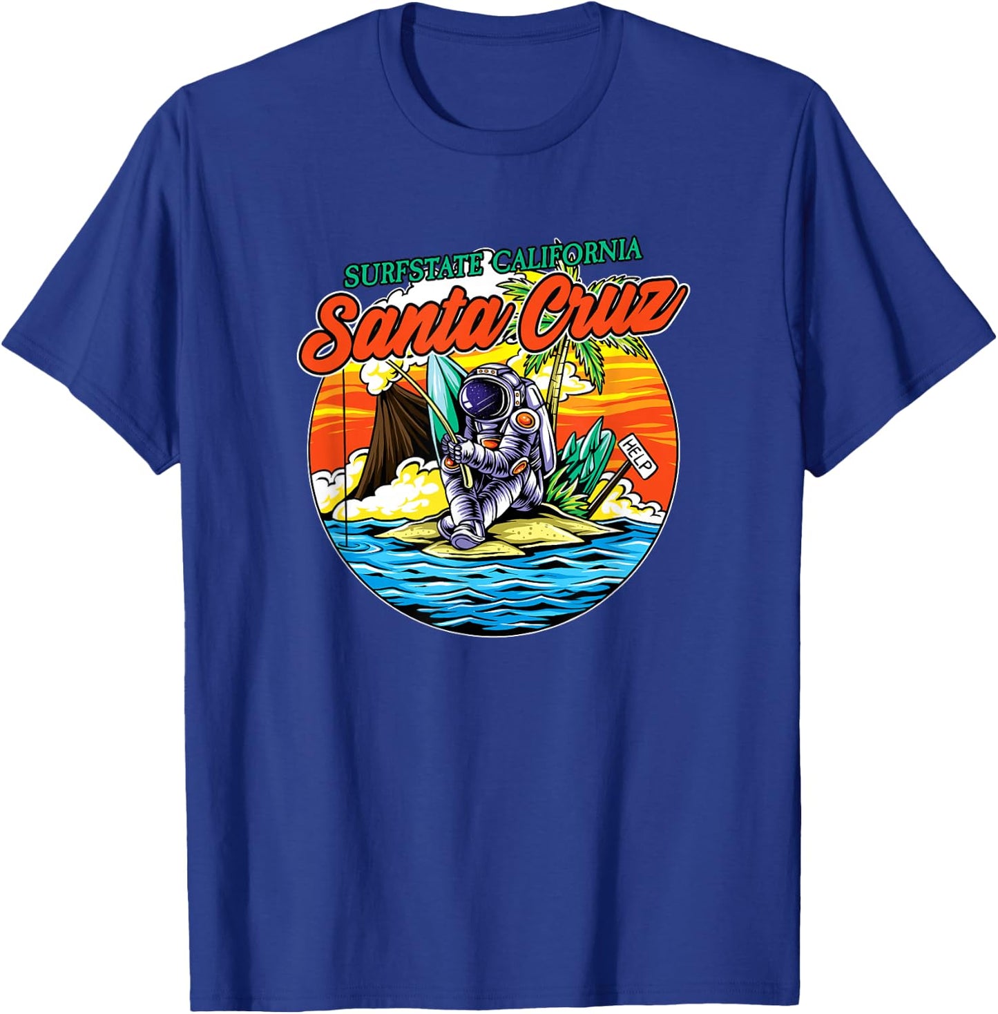 Santa Cruz CA California Surfer I Santa Cruz California , black T-Shirt - T-Shirt | Royal