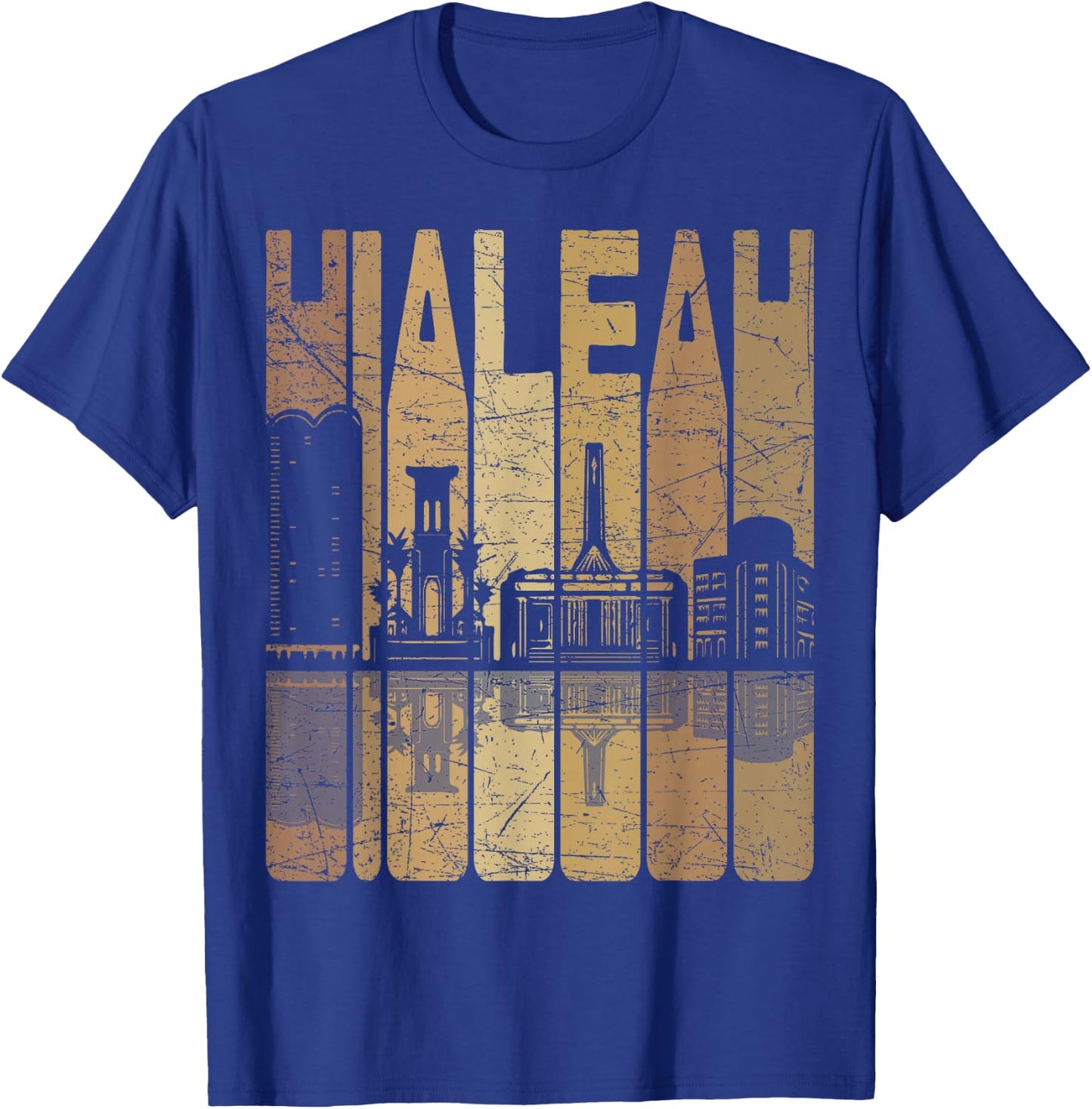 Hialeah Vintage Hialeah Florida Retro Hialeah Skyline T-Shirt - T-Shirt | Royal