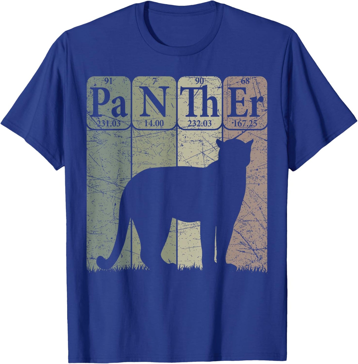 Panther Periodic Table Elements Retro Panther Nerdy T-Shirt - T-Shirt | Royal