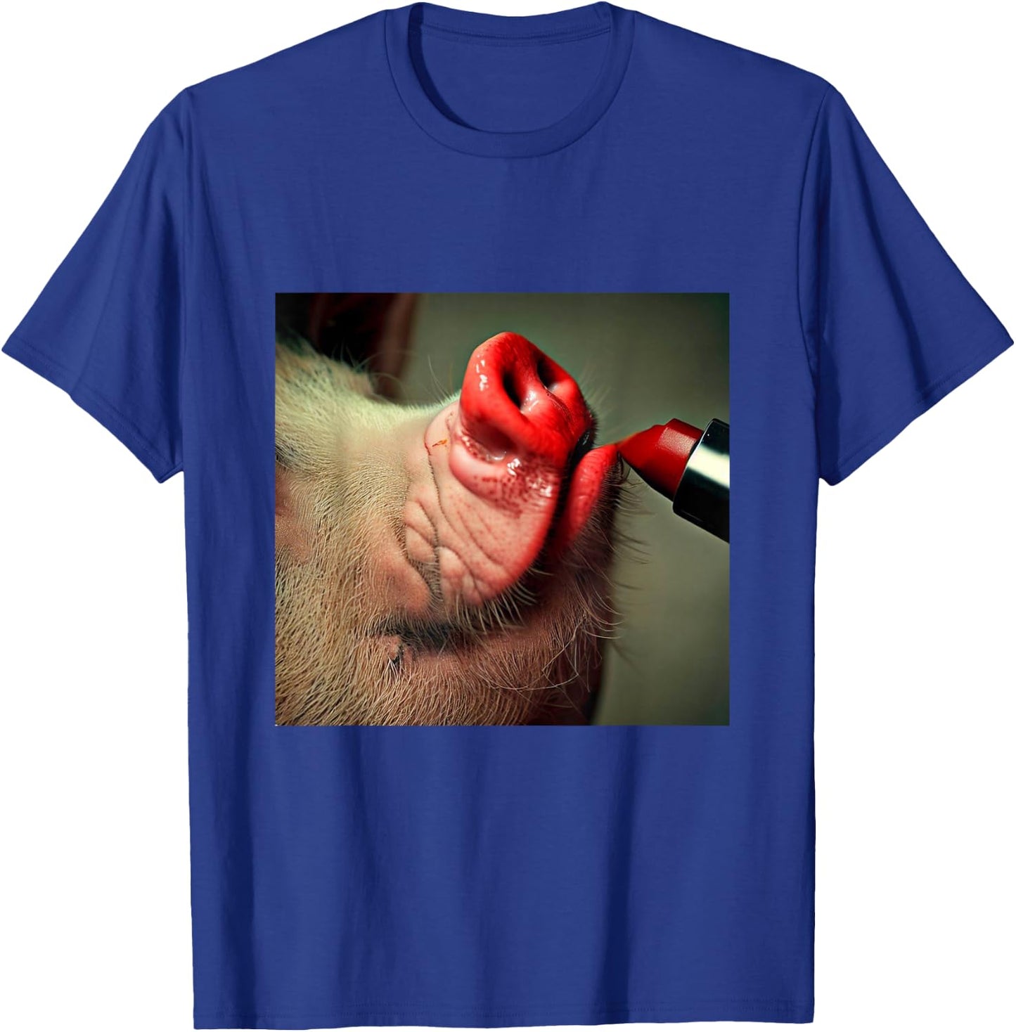 Lipstick on a Pig Slogan T-Shirt - T-Shirt | Royal