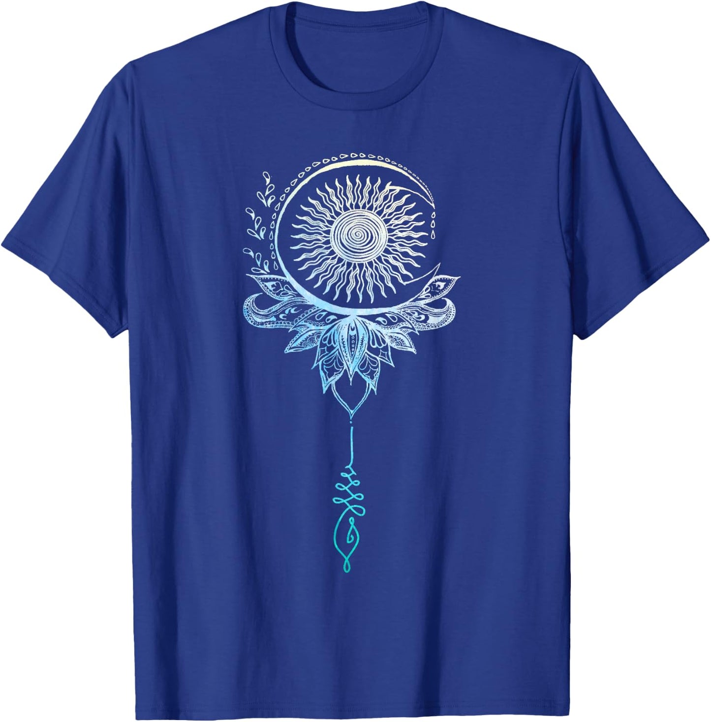 Tattoo Style Bohemian Sun Moon Drawing Boho Unalome Shirt T-Shirt - T-Shirt | Royal