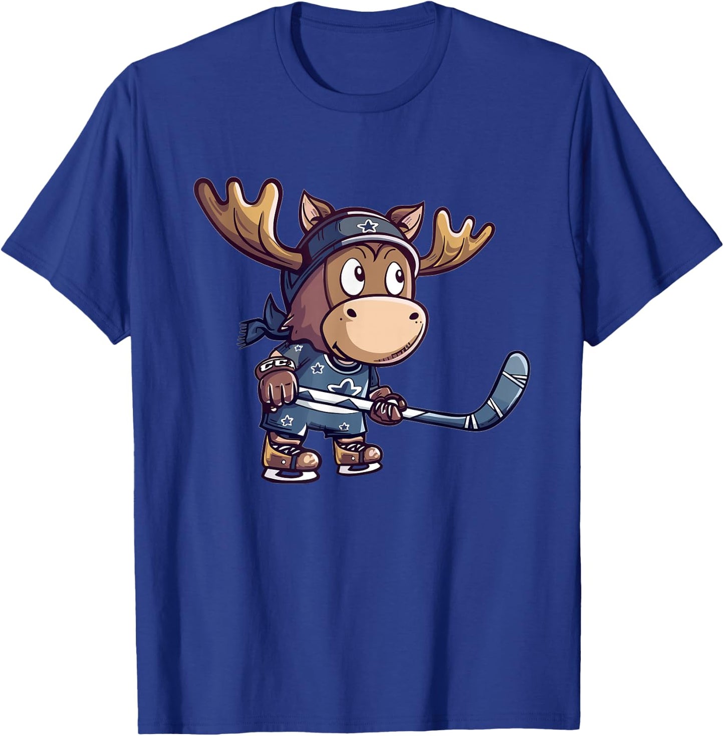 Cute Ice Hockey Moose T-Shirt - T-Shirt | Royal