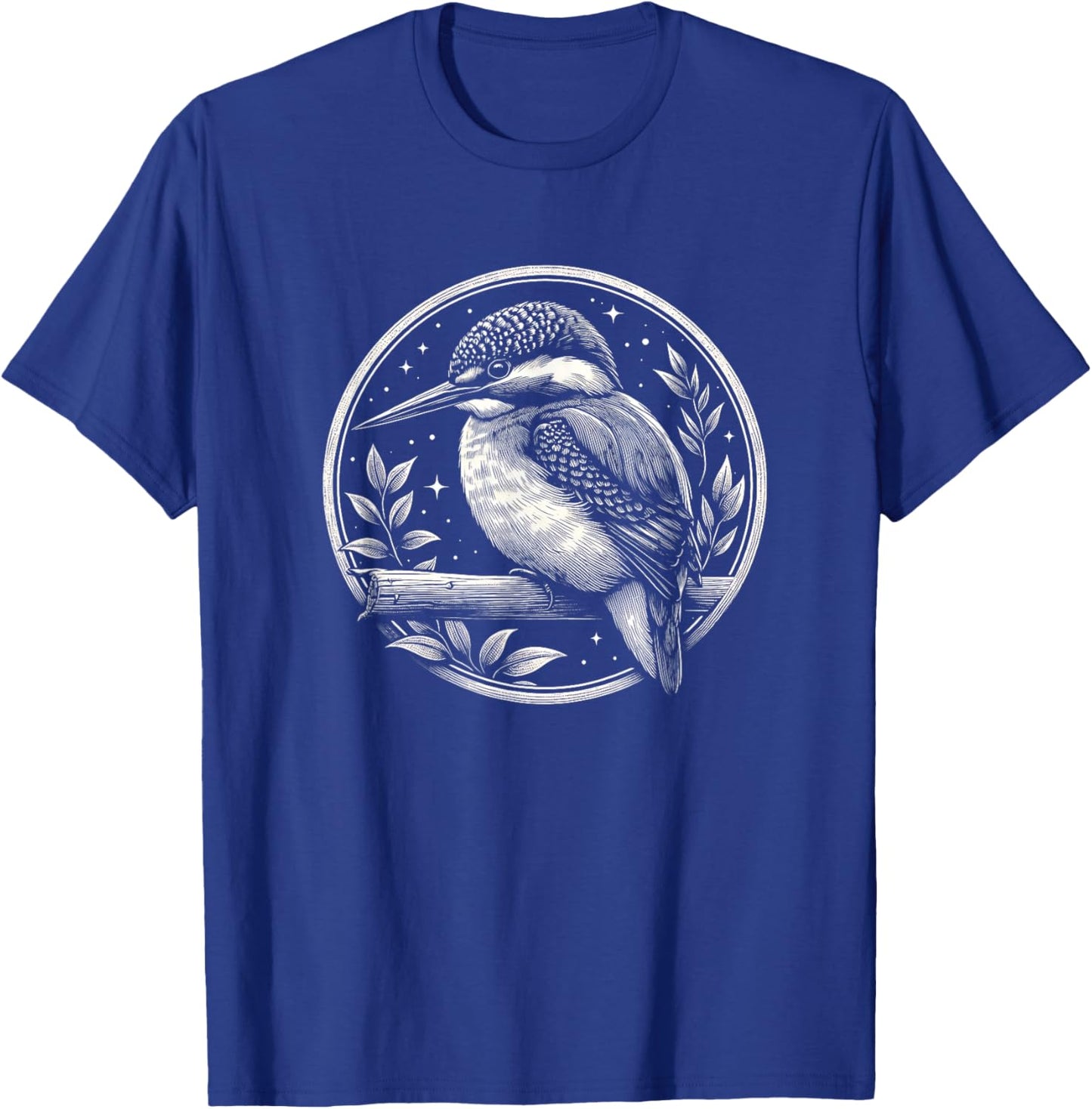 Kingfisher Birding Graphic Art Design T-Shirt - T-Shirt | Royal