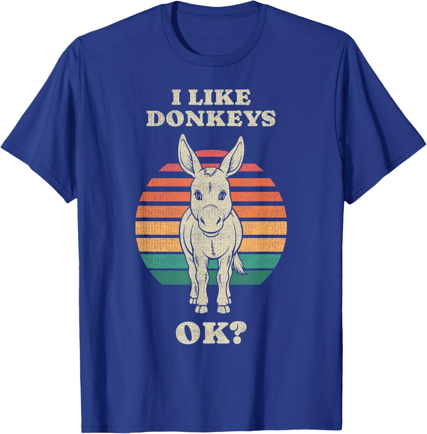 Funny Donkey Lover Animal Retro 70s T-Shirt - T-Shirt | Royal