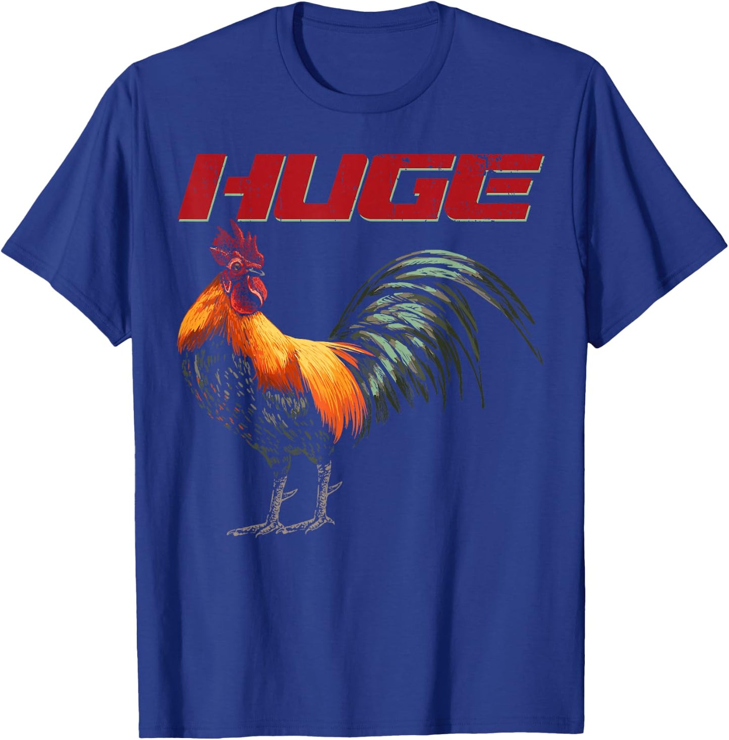 Huge Rooster Chicken Cock Bird Cockfighting Cockerel T-Shirt - T-Shirt | Royal