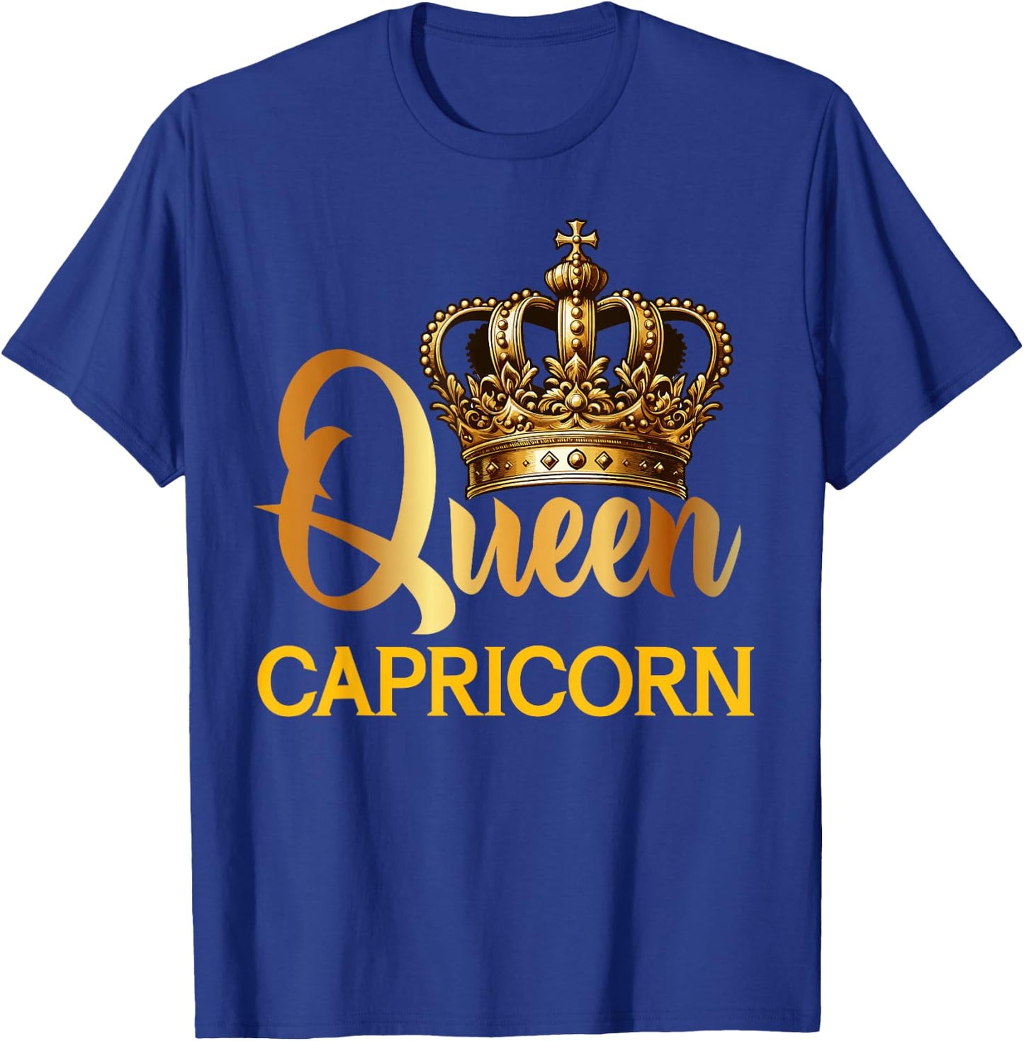 Queen Capricorn Goat Zodiac Sign Crown T-Shirt - T-Shirt | Royal