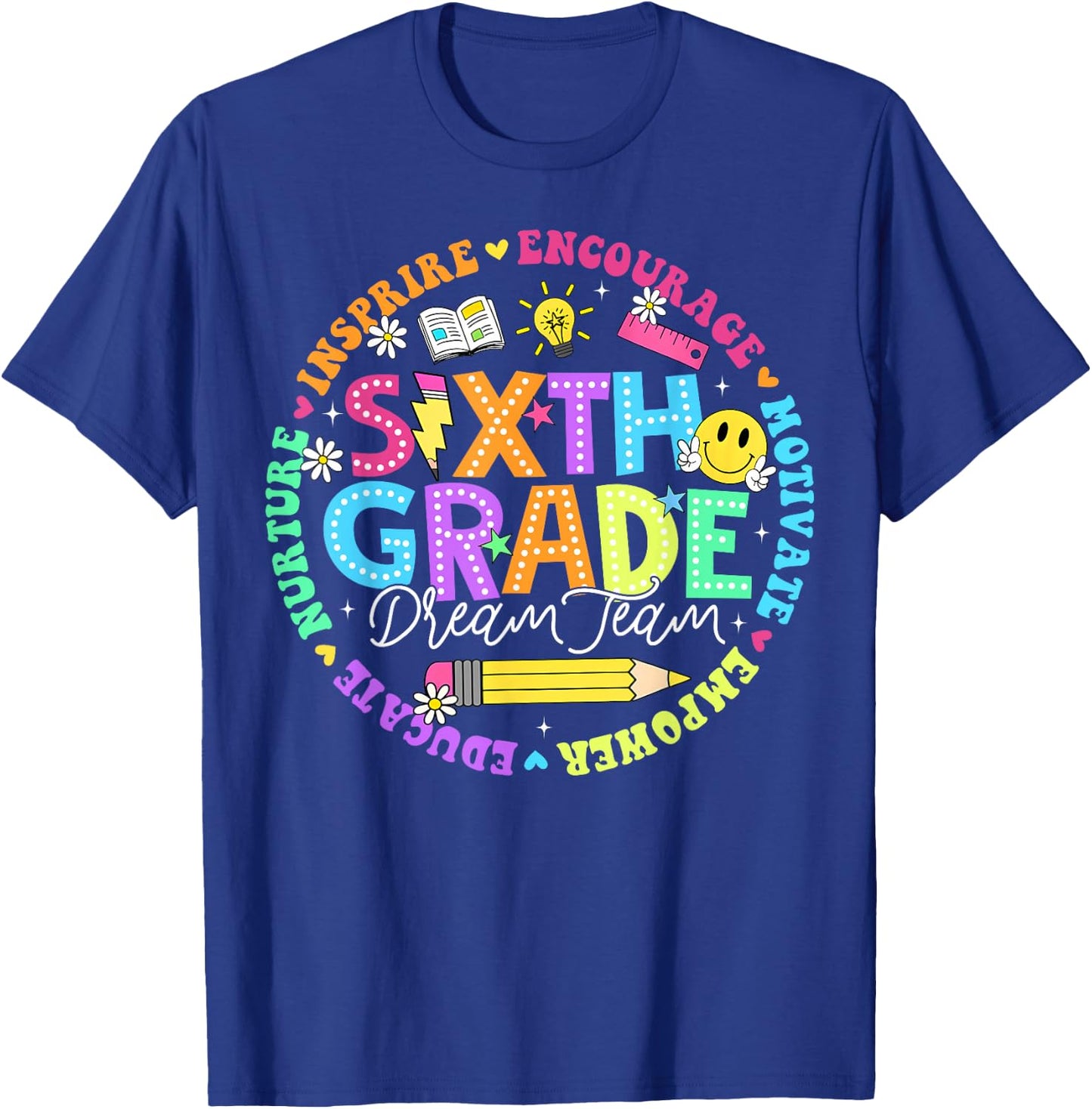 Back to School Sixth Grade Dream Team Teacher Kids T-Shirt - T-Shirt | Royal