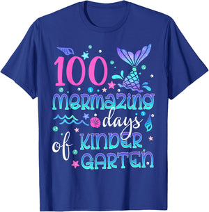 100th Day Mermaid Squad 100 Mermazing Days Of Kindergarten T-Shirt - T-Shirt | Royal