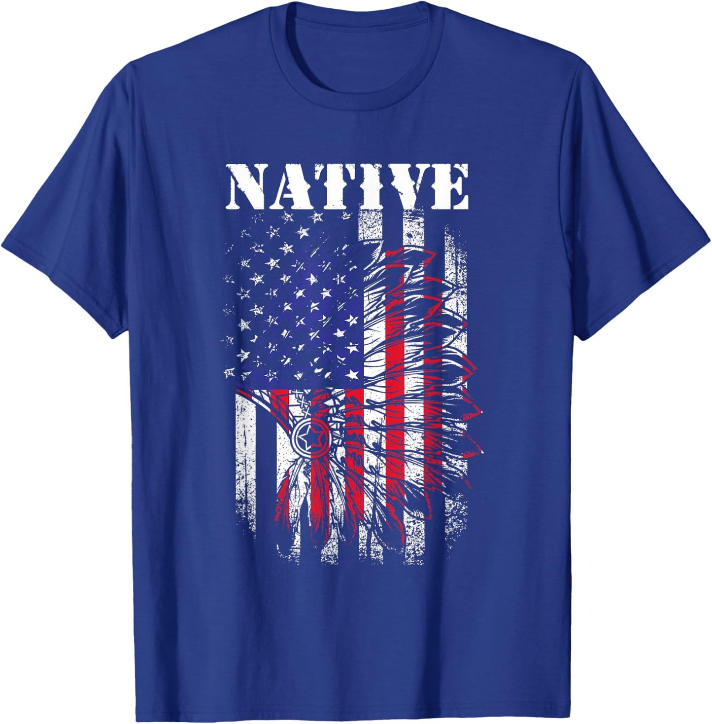 Native American Flag Indigenous Native American Tribe Women Kids Men T-Shirt - T-Shirt | Royal
