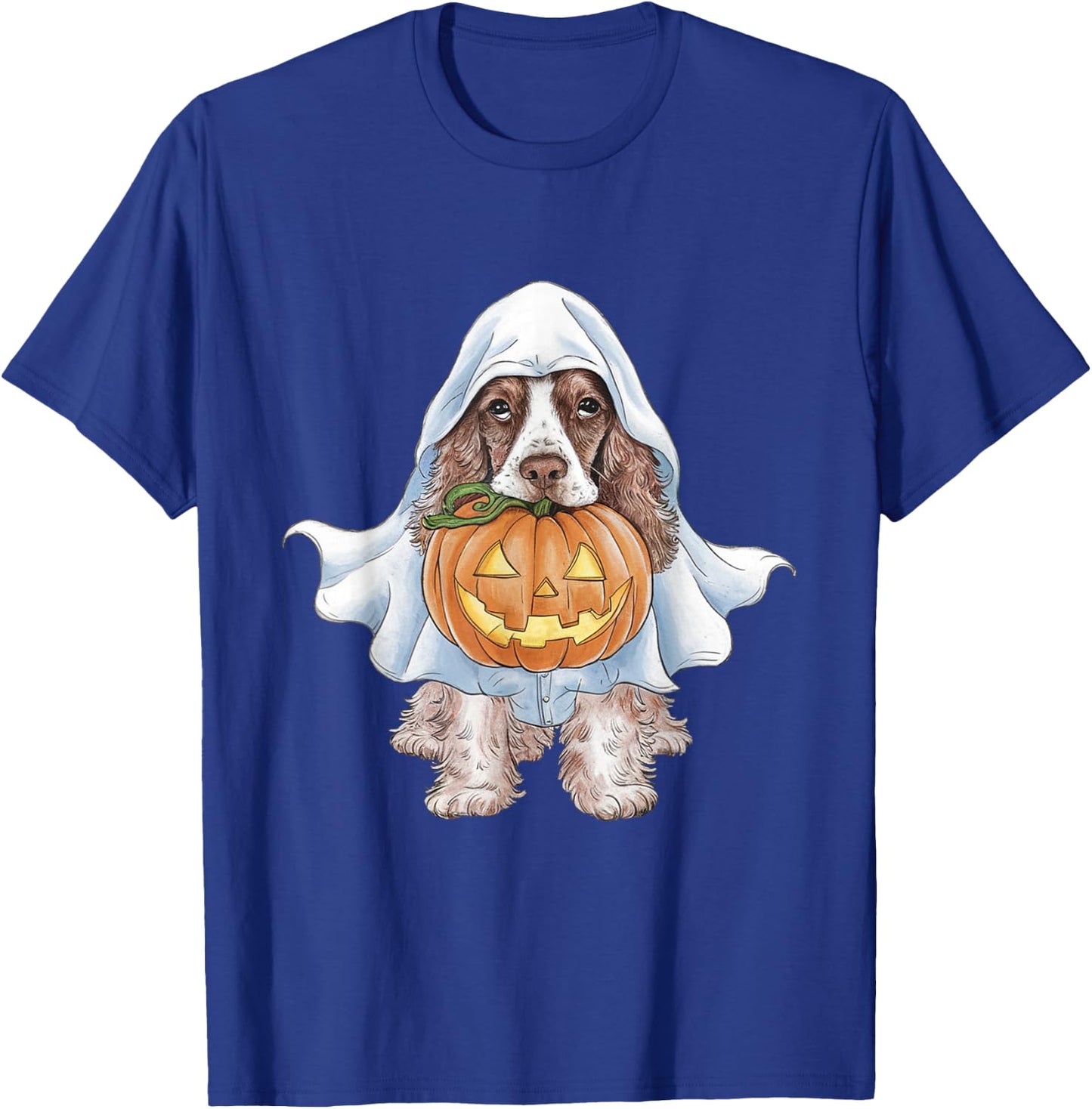 Cocker Spaniel Ghost Dog Halloween Men Women Kids T-Shirt - T-Shirt | Royal