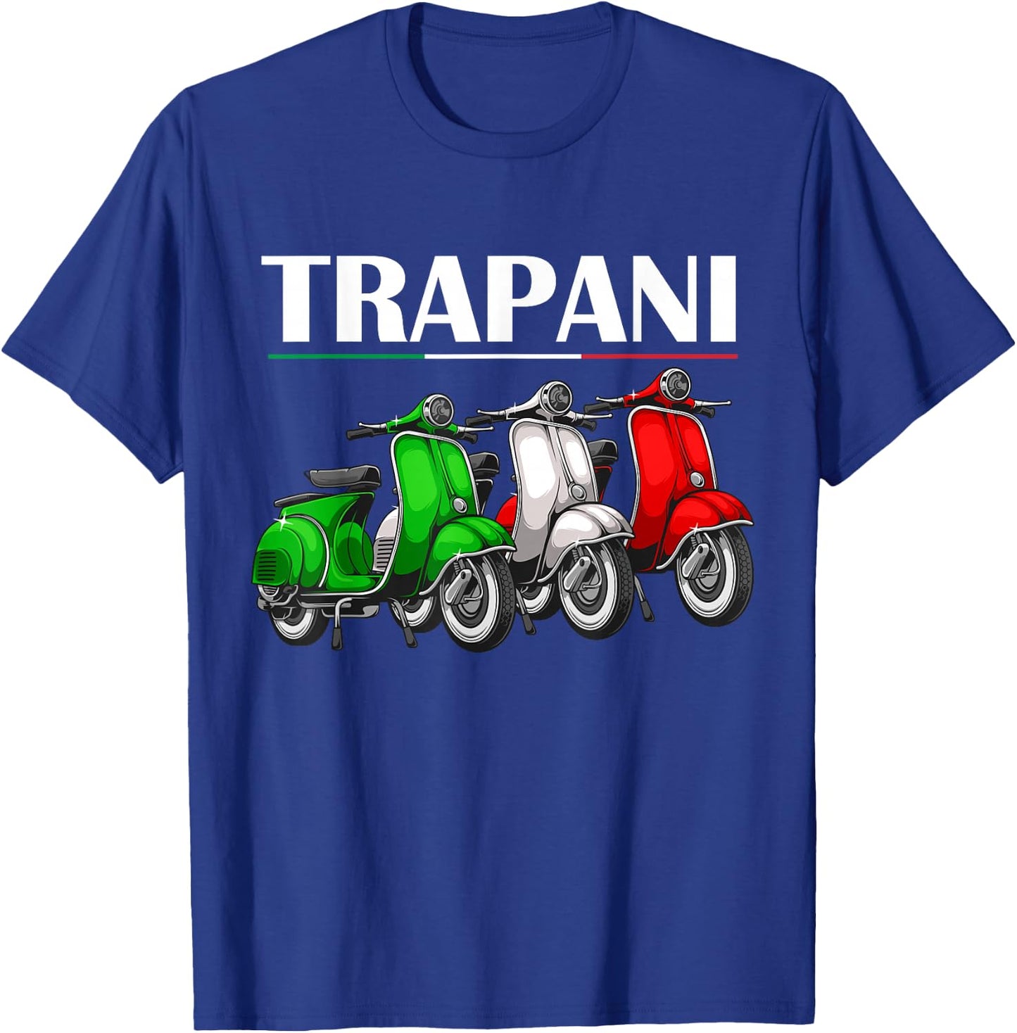 Trapani Souvenir Sicily Classic Italian Scooter Trapani T-Shirt - T-Shirt | Royal