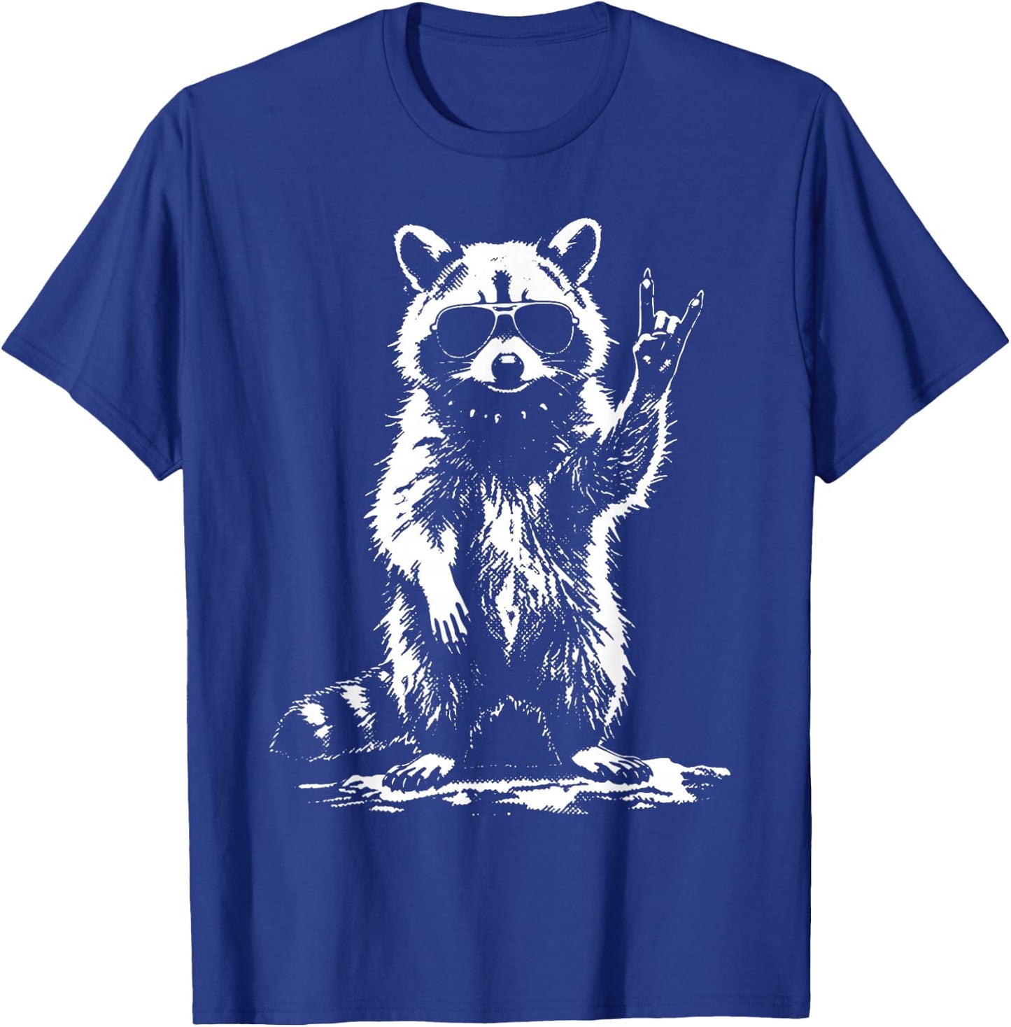 Raccoon Rock Music Rock Star Funny Animal Band Design T-Shirt - T-Shirt | Royal