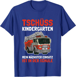 Kinder Einschulung Junge Schulanfang Shirt Jungen Feuerwehr T-Shirt - T-Shirt | Royal