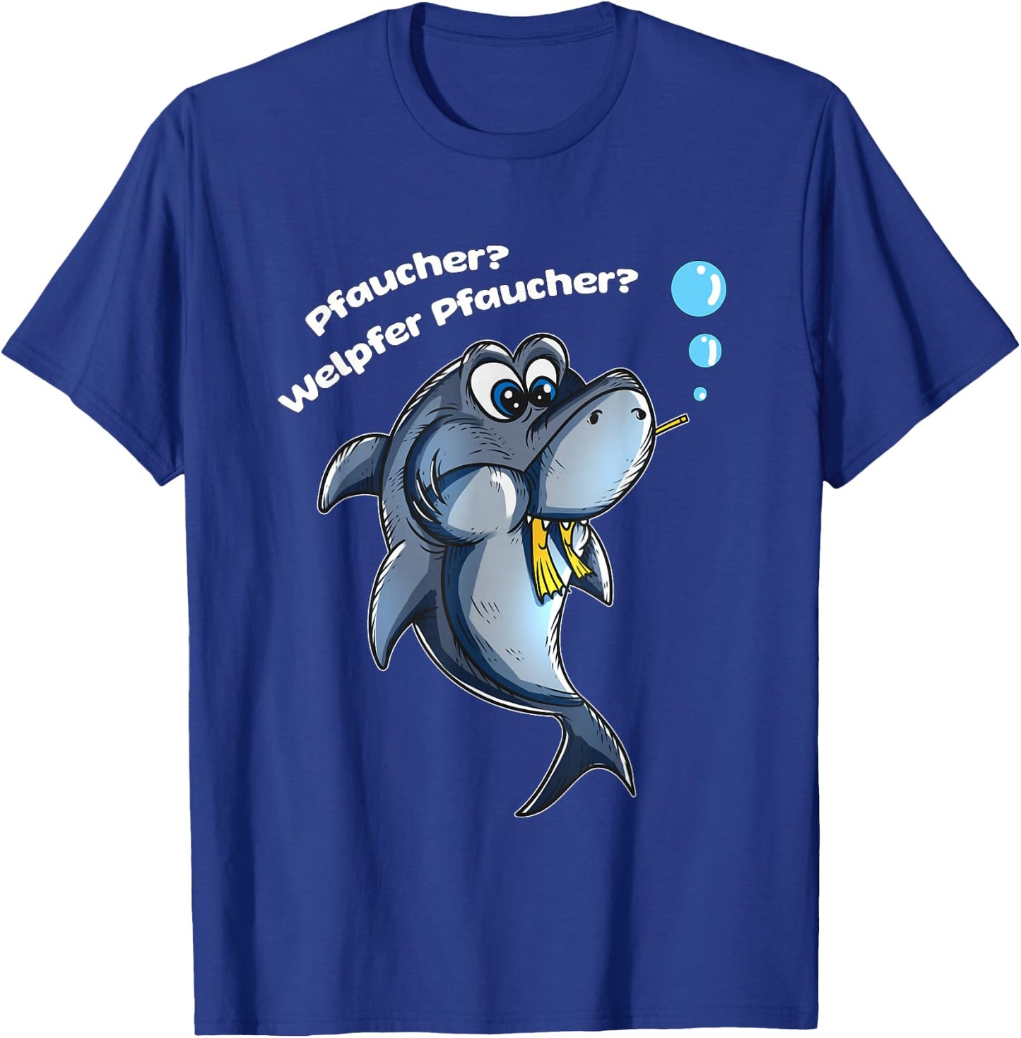 Funny Cute Shark Eating Diver Puppy , black T-Shirt - T-Shirt | Royal