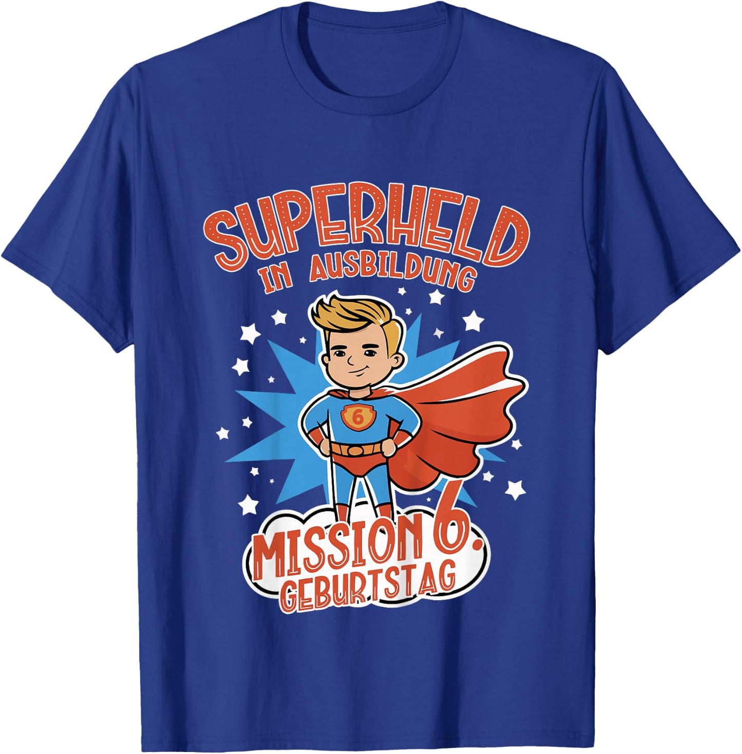 Kinder Superheld in Ausbildung, Geburtstag 6 Jahre, Junge, blond T-Shirt - T-Shirt | Royal