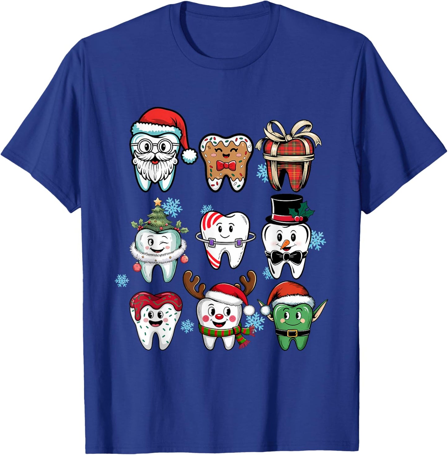 Dentist Dental Assistant Christmas Tooth Teeth Funny , black T-Shirt - T-Shirt | Royal