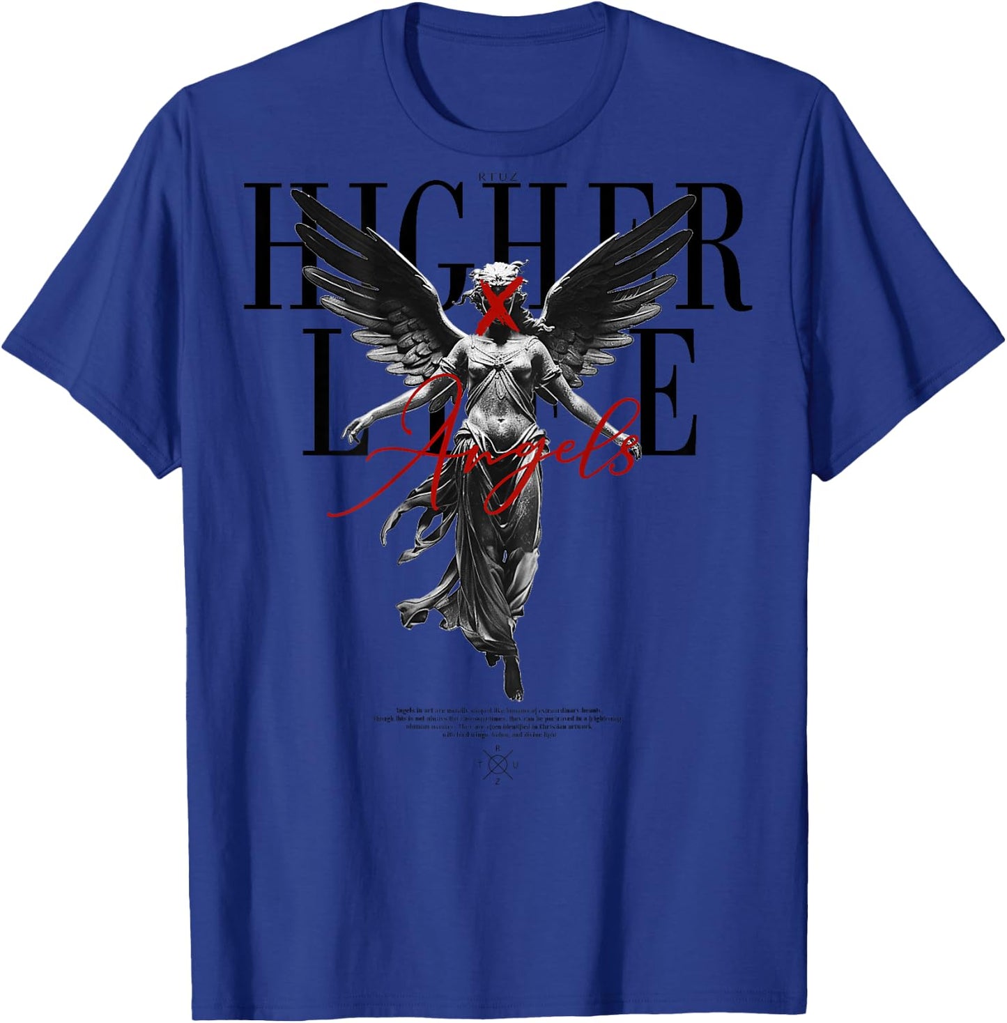 Back Print Angel Y2k Streetwear Aesthetic Damen Herren Engel T-Shirt - T-Shirt | Royal