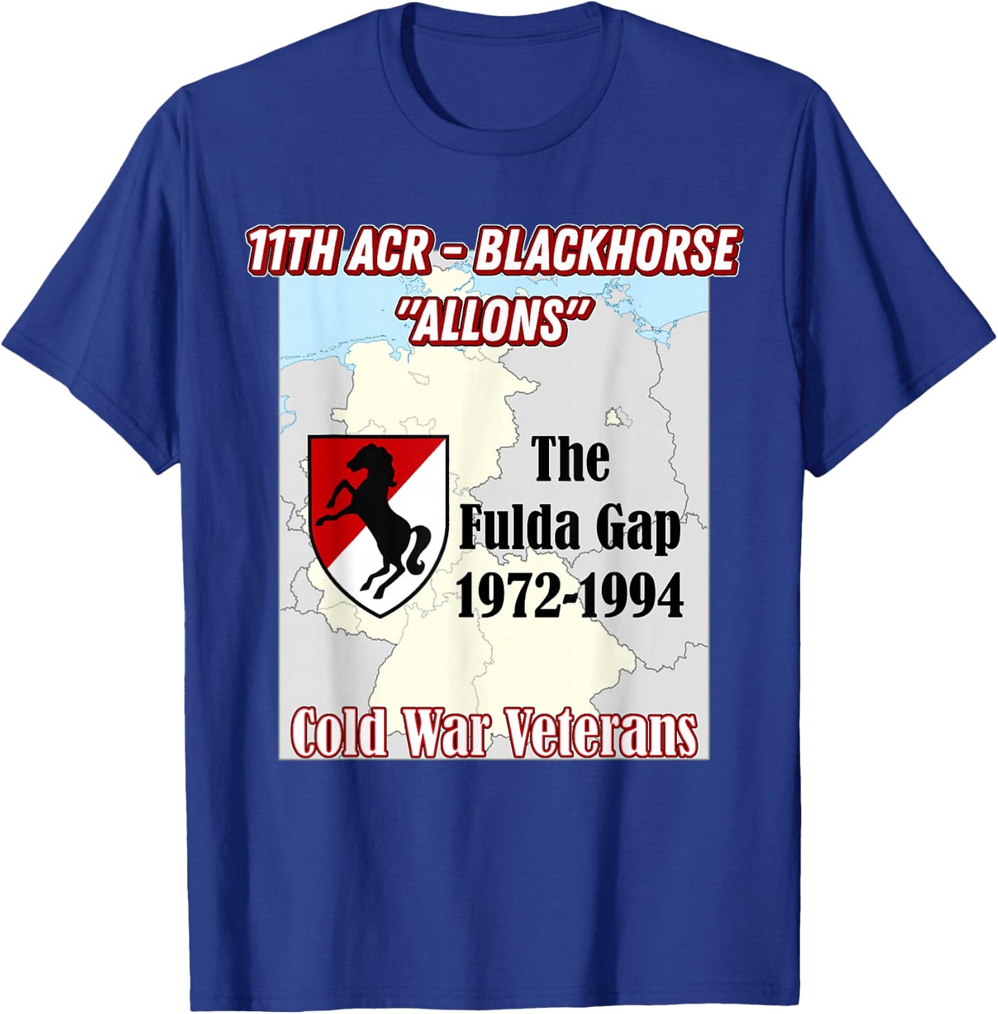 11th ACR - Army Fulda Gap vets design on front T-Shirt - T-Shirt | Royal