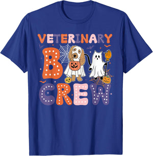 Veterinary Boo Crew Veterinarian Vet Tech Spooky Halloween T-Shirt - T-Shirt | Royal