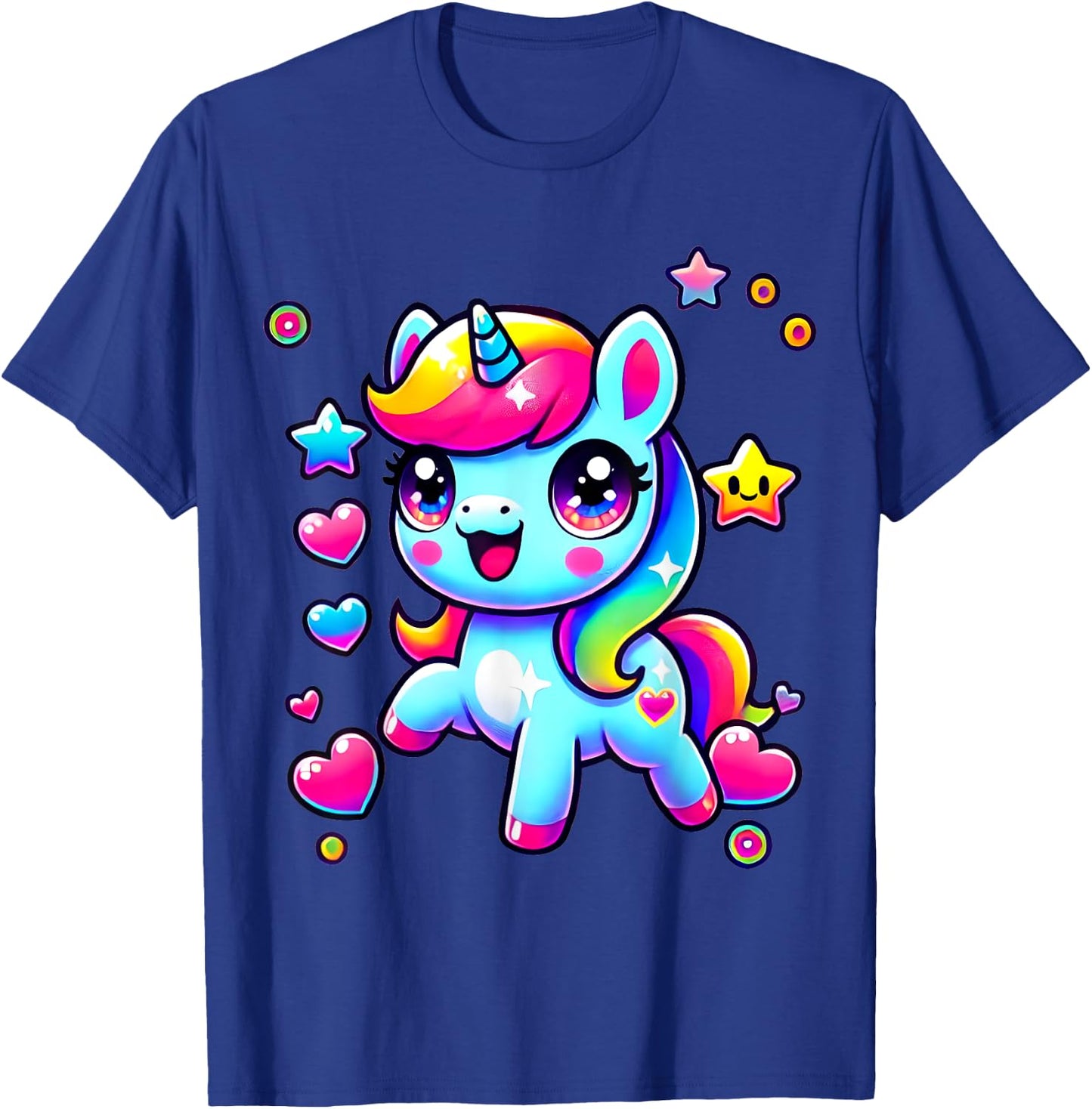 Kawaii Rainbow Unicorn | Magic Gift , Black, S T-Shirt - T-Shirt | Royal